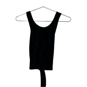 Skylar + Madison Black Cropped Wrapped Top Size Medium